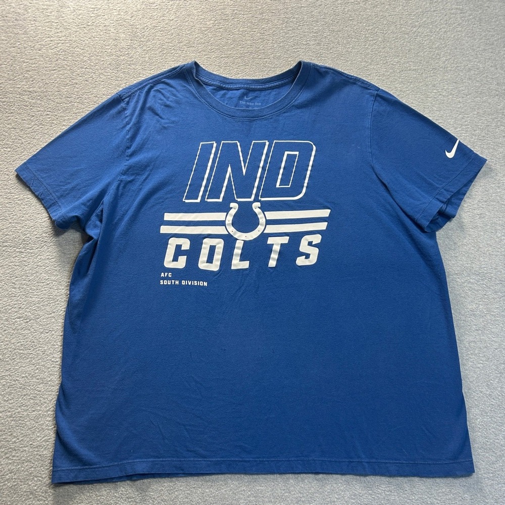 Nike Indianapolis Colts Graphic T-Shirt Mens XXL Royal Blue NFL Football Tee